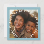 青モダン赤ハッピーニューイヤー写真広場 シーズンカード (正面)