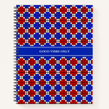 青モダン赤白ダイヤ点々のあるオン黒なし