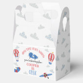 青モダン赤飛行機時間の飛び方1st誕生日 フェイバーボックス (オープン)