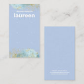 青モダン金ゴールドイヤリング表示ホルダーカード 名刺 (正面/裏面)