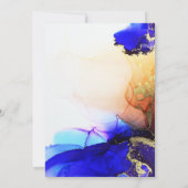 青モダン金ゴールドオレンジ結婚ズ 招待状 (裏面)