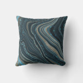 青モダン金ゴールドグリッター瑪瑙の水色 クッション (裏面)