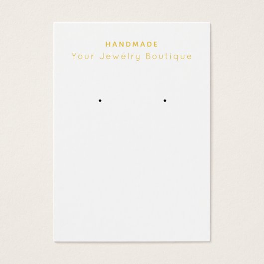 青モダン金ゴールドチェッカーボードイヤリングディスプレイカード (正面)