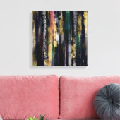 青モダン金ゴールドブラシストロークの抽象芸術絵画の キャンバスプリント (インサイチュ (リビング))