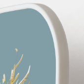 青モダン金ゴールド双頭竜 ピックルボールラケット (左詳細)