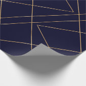 青モダン金ゴールド幾何学的ストロークデザイン ラッピングペーパー (角)