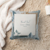 青モダン金ゴールド幾何植物学結婚院 クッション (ブランケット)