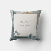 青モダン金ゴールド幾何植物学結婚院 クッション (裏面)