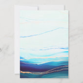 青モダン金ゴールド海波が常に永遠結婚 招待状 (裏面)