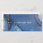 青モダン金ゴールド瑪瑙ギフト証明書カード (正面)