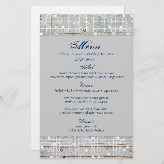 青モダン銀の冬の結婚式 (正面/裏面)