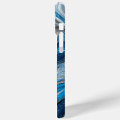 青モダン銀エレガント大理石 Case-Mate iPhoneケース (裏面 / 左)