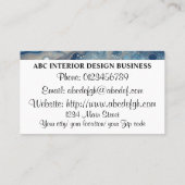 青モダン銀大理石の質及びタイポグラフィ 名刺 (裏面)