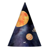 青モダン銀河系惑星宇宙 パーティーハット (左)