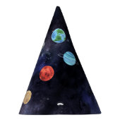 青モダン銀河系惑星宇宙 パーティーハット (右)