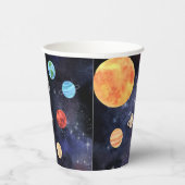 青モダン銀河系惑星宇宙 紙コップ (右)