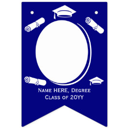 青モダン院写真卒業キャップ、卒業証書 バンティングフラッグ