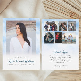 青モダン雲記念葬式 サンキューカード