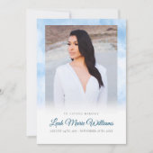 青モダン雲記念葬式 サンキューカード (正面)