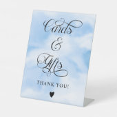 青モダン雲9ベビーシャワーカード&ギフト 台座サイン (正面)