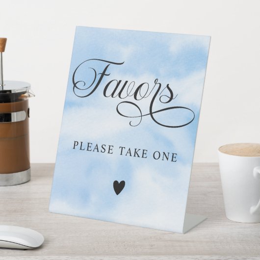 青モダン雲9赤ちゃんシャワー好意サイン 台座サイン (インサイチュ)