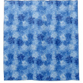 青モダン霜の降りた色 シャワーカーテン (正面)