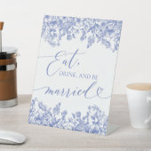 青モダン食べフローラ、飲み物、そしてサイン結婚したする 台座サイン (インサイチュ)