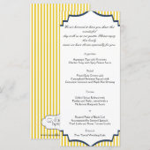 青モダン黄ストライプ結婚色 メニュー (正面/裏面)