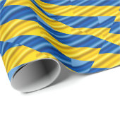 青モダン黄平和ウクライナインスパイア ラッピングペーパー (ロールコーナー)