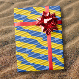 青モダン黄平和ウクライナインスパイア ラッピングペーパー