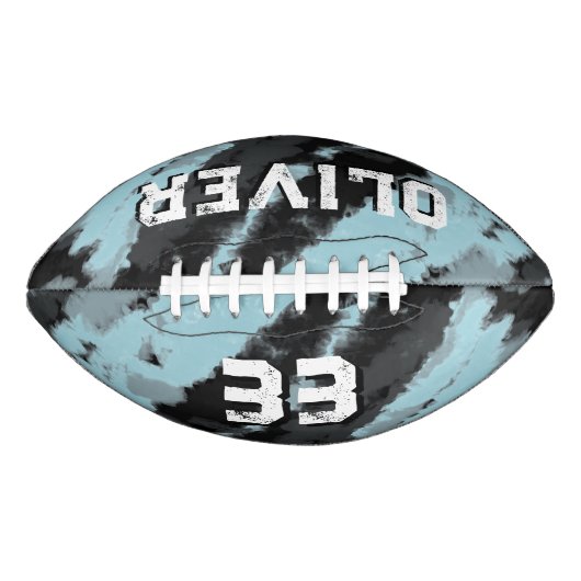 青モダン黒プレイヤー名とナンバー記念 アメリカンフットボール (正面)