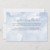 青モダン2枚の写真卒業 案内状 (裏面)