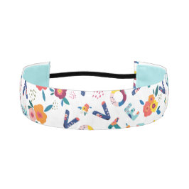 青モダン、ピンク、珊瑚、緑のフローラに投票 アスレチックヘッドバンド