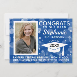 青モダン《写真》ぼけ味バブル写真卒業 招待状