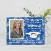 青モダン《写真》ぼけ味バブル写真卒業 招待状 (スタンド正面)