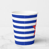 青モダン/白の3色の星ストライプの 紙コップ (右)