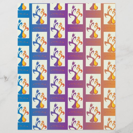 青モダン、紫、オレンジ色のチューリップカップルフローラ (正面)