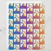 青モダン、紫、オレンジ色のチューリップカップルフローラ (正面/裏面)