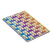 青モダン、紫、オレンジ色のチューリップカップルフローラ ノートブック (右側)