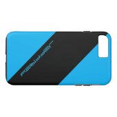 青モダン/黒カラフルのストライプ名 Case-Mate iPhoneケース (裏面(横))
