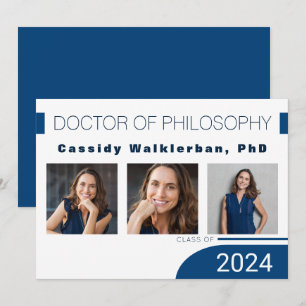 青モダンPhD写真卒業発表 招待状