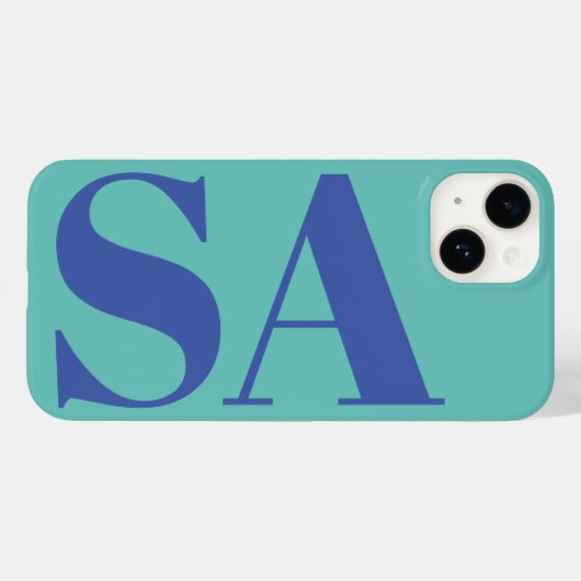 青モノグモダンラミニマルグラム Case-Mate iPhoneケース (裏面 (横))