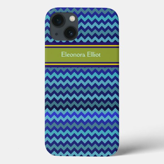 青モノグラムのいシボストライプロン Case-Mate iPhoneケース (裏面)