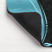 青モノグラムのい花 マウスパッド (コーナー)