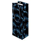 青モノグラムのきらめくフローラ ワインギフトバッグ (裏面アングル)