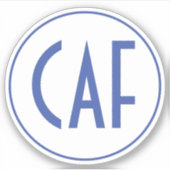 青モノグラムのと白のキスカット シール (正面)