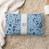 青モノグラムのと白のチャイノジュリー枕 ランバークッション (ブランケット)