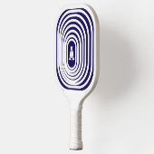青モノグラムのと白の光学錯覚 ピックルボールラケット (左)
