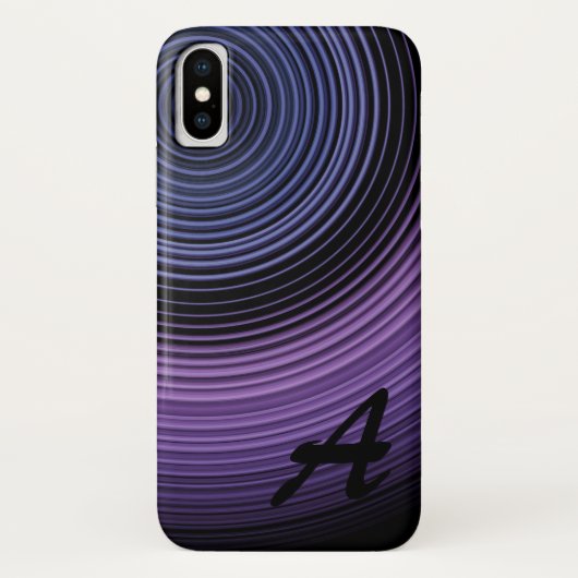 青モノグラムのコンテンポラリー抽象芸術 Case-Mate iPhoneケース (裏面)