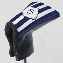 青モノグラムのストライプと王室の白の